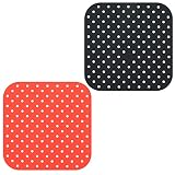 Material de seguridad: nuestra almohadilla de freidora de aire caliente está hecha de material de silicona de grado alimenticio, resistente a altas temperaturas, duradera y se puede utilizar repetidamente.