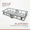 Ultra-Tow Aluminum Hitch Cargo Carrier- 500-Lb Capacity Silver 49inx22.5inx8inH
