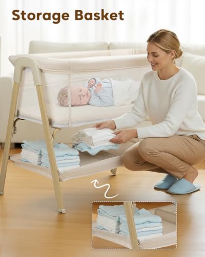 JevrJeur Auto-Lock Wheel Bassinet