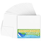 Praisebank White Origami Paper, 220pcs 6x6inch, Double Sided Color, Origami Paper Kit...