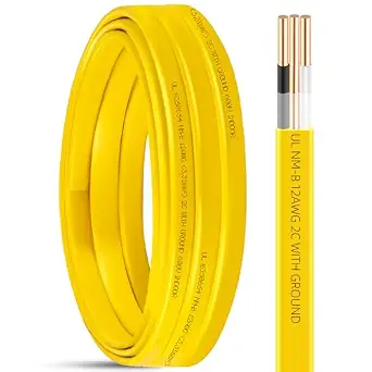 12 Best Wire for House Wiring 11 15ft NM-B 12/2 Ground Electrical Wire, Copper, Indoor Residential Use