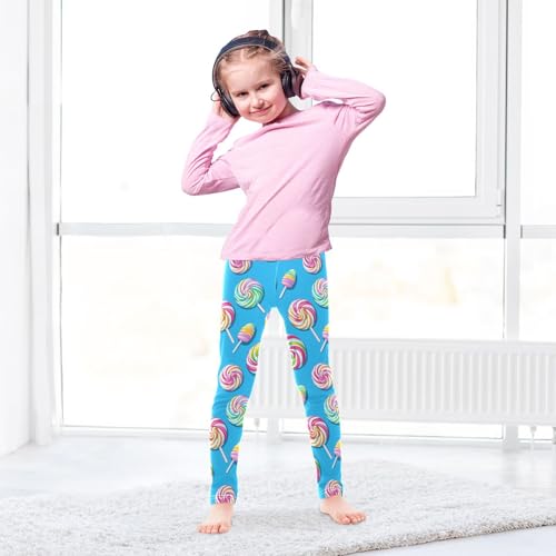 KLL Colorful Sweet Lollipop Candy Toddler Girls Cotton Pants Soft High Waisted Sweatpants Exercise4