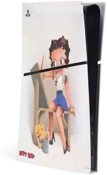 Skinit Decal Gaming Skin Compatible with PS5 Slim Digital Edition Console - Officially Licensed Betty Boop Pink Background Design