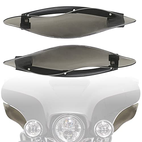 Aufer Smoke Motorcycle Upper Fairing Side Air Deflectors Side Wings Windshield Covers Compatible With For Touring Street Glide Electra Glide Ultra Limited Tri Glide 2014-2021 #TOP27