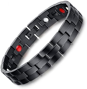 Asma Jewel House Black Classical Healthy Magnetic Therapy Stainless Steel Link Bracelet bracelet for men & women
