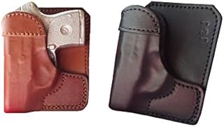 J&J Custom Formed to fit Your Ruger LCP 380 Will NOT FIT LCP 2 OR LCP MAX Formed Wallet Style Premium Leather Back/Cargo Pocket Holster (Black, Right)