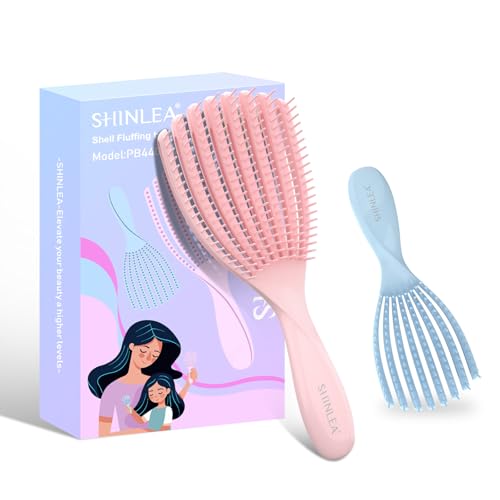 Cepillo Pelo - SHINLEA Cepillo pelo Antitirones - Elimina los Nudos,Cepillo para el Cabello Rizado para Mujeres,Hombres,Niños - Wet Hari Brush para Usar en Cabello Húmedo y Seco(Rosa y Azul)