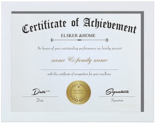 ELSKER&HOME 8.5x11 Certificate Frame, Classic White Document & Certificate