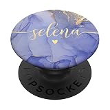 Selena Letter S Initial Cute Purple Personalized PopSockets Swappable PopGrip