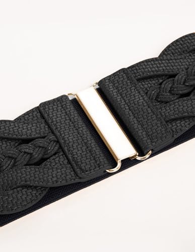 Women's Stretchy Wide Belt - 3 Inch Elastic Waistband, Vintage Style, Adjustable Fit for Dresses & Skirts4