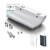 VOOXA Balkontürgriff aus Aluminium für Außen 82x49mm, hochwertiger Griff für Balkontür oder Terrassentür (Weiß RAL9016)