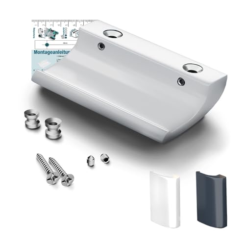 VOOXA Balkontürgriff aus Aluminium für Außen 82x49mm hochwertiger Griff für Balkontür oder Terrassentür (Weiß RAL9016)