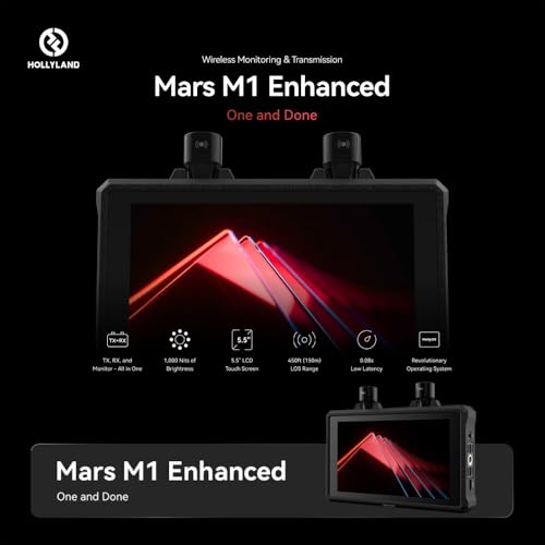 Kit inalámbrico de transmisión de video Hollyland Mars 4K con transmisor y receptor monitor inalámbrico Mars M1 mejorado, alcance de 450 pies, sistema de producción HDMI/SDI (conjunto) miniatura 5