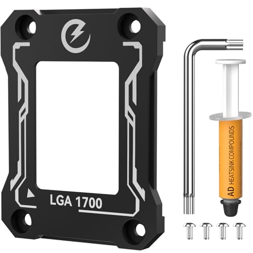 GSCOLER LGA1700 CPU Contact Frame Kit, Intel 12/13/14 Gen Anti-Bend Fixing Fixture, CNC Anodized Aluminum, Easy Install & Trace-Free Mount, Boost Cooling Performance, LGA17XX Corrective CPU Bender