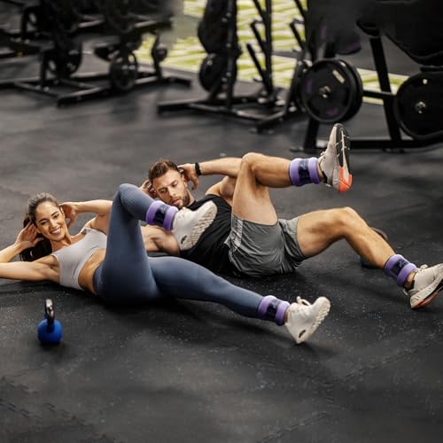 Image of Sportneer Ankle Weights Wrist Weights Pair of 1 /2 /4 /6 /10 LBS for Men Women Kids Strength Training Wrist and Ankle Weights Set with Reflective Strips for Dancing Running Walking Fitness Workout Gym