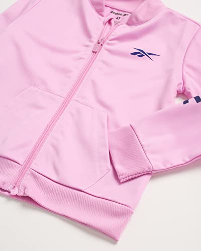 Reebok Baby Girls' Playwear Set – Zip Up Jacket, Leggings, And Headband Set (Infant/Toddler), Size 12 Months, Lilac Sachet/Floral #TOP2