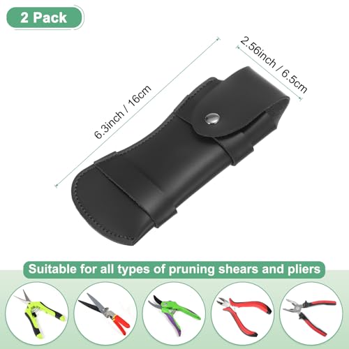 M METERXITY 2er-Pack Messerscheide für Gürtel, tragbare PU-Leder Gürtelschlaufe Klappmesser Scheiden, Gürtelmesserhalter für Outdoor/Angeln Horizontale Messerscheide [Schwarz]