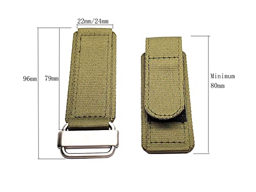 Hooxue 22Mm/24Mm Hook Loop Military Style Band Adjustable-Length Velcro Nylon Watch Strap Compatible With Panerai Bell & Ross Watch (22Mm, Army Green) #TOP2