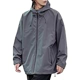 [Ｋａｙｉｙａｓｕ] ウインドブレーカー メンズ マウンテンパーカー 撥水 アウトドア ジャケット フード付き ブルゾン 防風 ジャンパー アノラック 大きいサイズ 薄手 軽量 登山 釣り カジュアル 春 秋 M-3XL(3XL グレー)