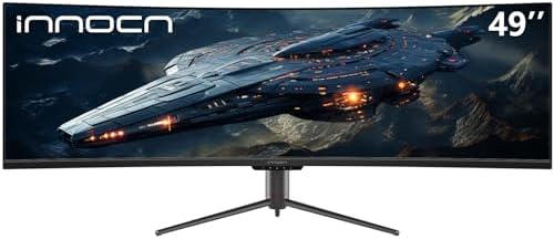 （05:30時点） INNOCN 49インチ ゲーミング モニター ウルトラワイドモニター 曲面 32:9 ディスプレイ 1800r 5K 超広い 120hz、HDR400 HDMI/DP/Type-C 65W/USB/RJ45、高さ調整、 ホーン、目の保護 - 49C1R (49C1R 5K 120Hz)