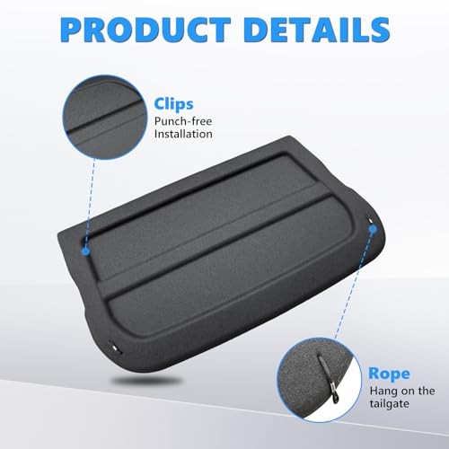 MIALUTY® Cargo Cover for 2025 2026 Nissan Kicks Trunk Cover Kicks Accessories Anti-Peeping Anti-Theft Privacy Screen,Trunk Luggage Shield Shade(Can Withstand The Load) by MIALUTY - Used condition - Image 3