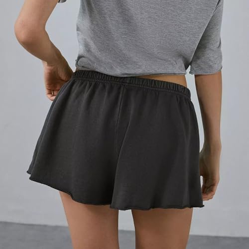 Ainangua Summer Shorts for Women Knit Mini Sweat Shortie Cotton Elastic Workout Lounge Short Pants Beach Fashion Outfits2