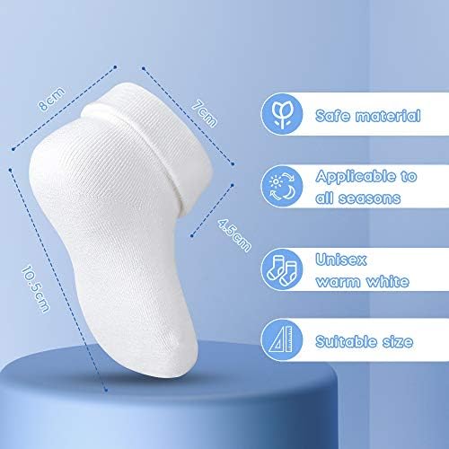 Lictin Baby Newborn Socks Unisex - 8 Pairs Baby Cotton Socks Toddler Socks White Baby Socks Baby Ankle Socks for Newborn 0-1 Year Infants Boy & Girl