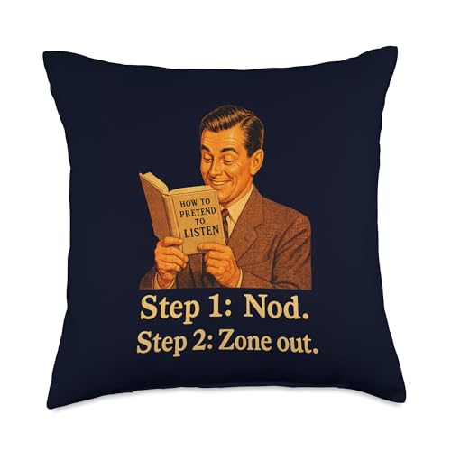 How To Pretend To Listen Sarcastic Retro Man Nod &