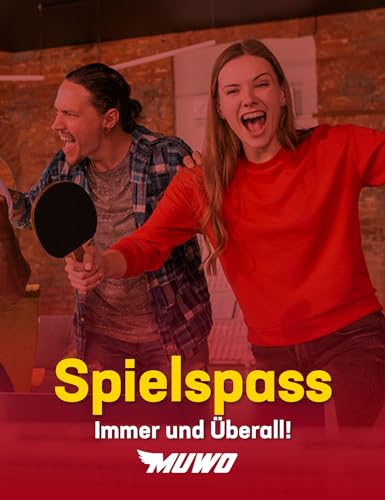 Foto von MUWO Premium Indoor Tischtennisplatte mit klappbarer MDF-Platte, Robustes, rollbares Stahlgestell mit doppelter Kippsicherung. Maße: 274 x 152,5 x 76 cm (Blau)