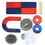 EUDAX Physics Science Magnets Kit for Education Science Experiment Tools Icluding Bar/Ring/Horseshoe/Compass Magnets