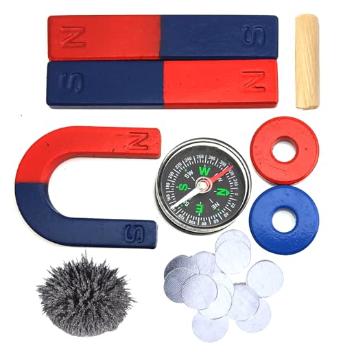 EUDAX Physics Science Magnets Kit for Education Science Experiment Tools Icluding Bar/Ring/Horseshoe/Compass Magnets