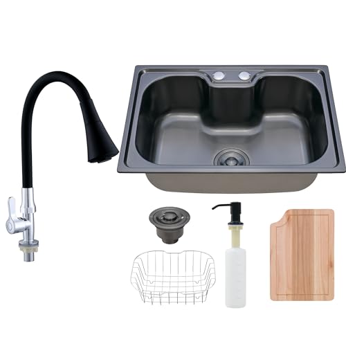 HOLTTER Kit Cuba Gourmet com Tábua e Torneira de Bancada Conjunto Cuba mais Torneira Embutir ou Sobr