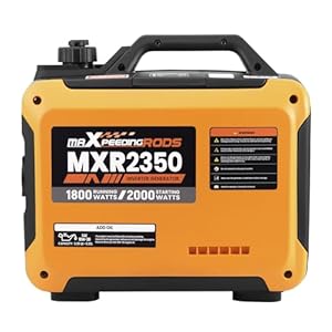 maXpeedingrods 2000W Portable Inverter Generator Petrol Silent, Digital Display, Compact and Lightweight for Camping, RV Travel,Home