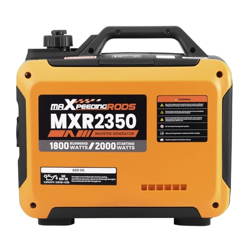 maXpeedingrods 2000W Portable Inverter Generator Petrol Silent, Digital Display, Compact and Lightweight for Camping, RV Travel, Home
