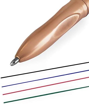 Zebra Z-Grip Elegance 4 in 1 Colours Retractable Ballpoint Pen - 1.0mm - Rose Gold Barrel - Black, Blue, Red, Green - Pack of 3