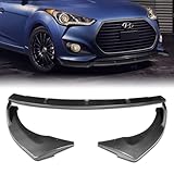 HK5 3 Pieces Front Bumper Lip Spoiler Splitter Side Body Kit Trim Protection Compatible with 2013-2017 Hyundai Veloster Turbo Model, 2014 2015 2016 (Painted Carbon Style)