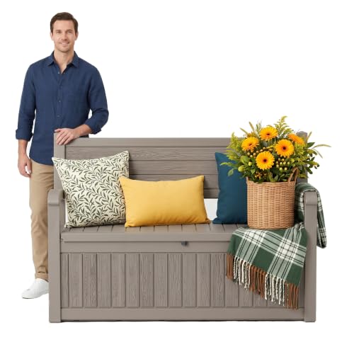 Waterproof Resin Bench with 100 Gallon Capacity