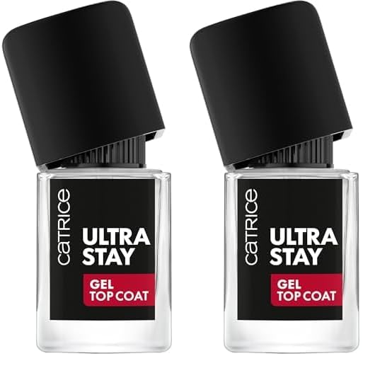 Catrice Cosmetics Top coat Ultra Stay Gel, de larga duración, secado rápido, dar volumen, translúcido, 10.5 ml (Paquete de 2)