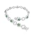 925 Sterling Silver White Green Emerald-Tone CZ Classic Tennis Bracelet