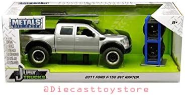 New DIECAST Toys CAR JADA 1:24 W/B - Metals - JUST Trucks with Extra Wheels - 2011 Ford F-150 SVT Raptor Silver/Matte Black 30198-MJ