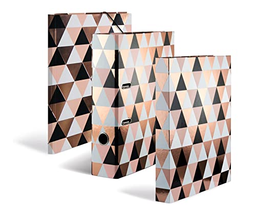 HERMA Design Folder A4 Finished Wide Made of Sturdy Cardboard with Foil Finish Ring Binder File 285 x 70 x 315 mm abstract, 1 Folder