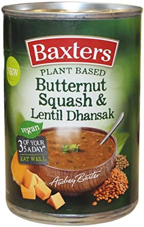 Baxters Vegan Plant Based Butternut Squash and Lentil Dhansak Soup, 380g (Pack of 6)