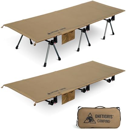 OneTigris SUPRANUBIS - Lit de camping pliable, 190 x 70 cm, porta...