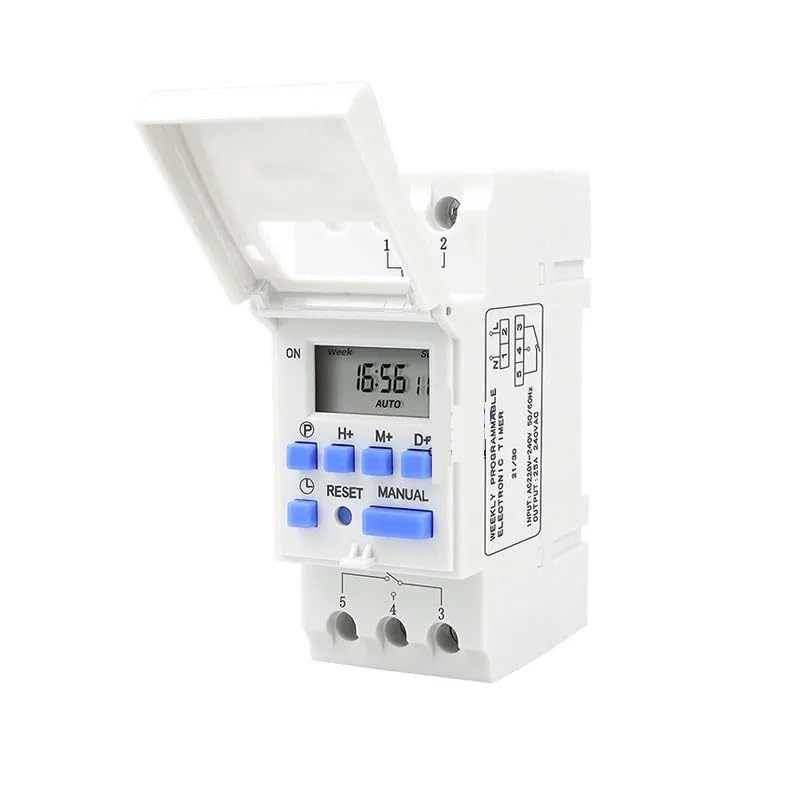1PCS THC15A Miniature Microcomputer Time Control Switch DC12/24V AC110/220V Electric Box Rail Timer(AC220V)