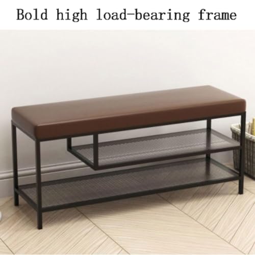 Banc d'extrémité de lit en métal et rangement chaussures - 8