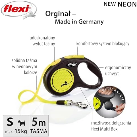 Flexi 4000498023518 Smycz Zwijana, 5 m, Żółta