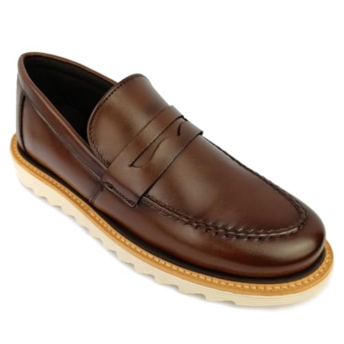 Sapato Masculino Social Casual Oxford Derby Sola Tratorado Estilo Italiano (38, MARROM)
