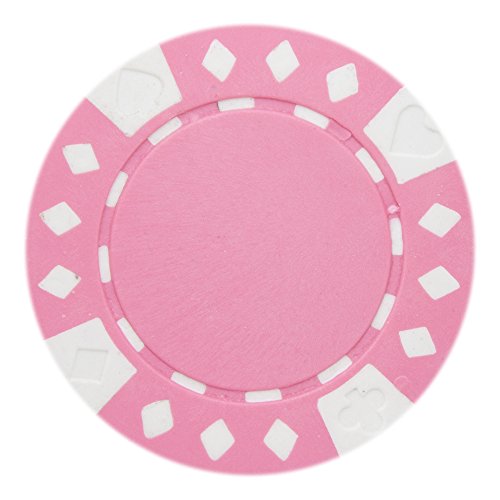 Brybelly Diamond Suited Poker Chips Versatile 11.5-Gram Clay Composite – Pack Of 50 (Pink) #TOP6