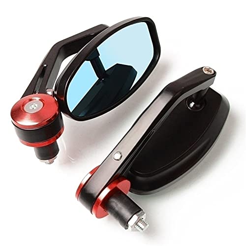 Rétroviseur Moto pour Yamaha V Max VMAX 1700 1200 125 WR250F WR 250F 250 F Moto Aluminium Vue ARRIÈRE 7/8" Guidon EXTRÉMITÉ CTÉ RÉTROVISEURS (Couleur : Rouge) Cover