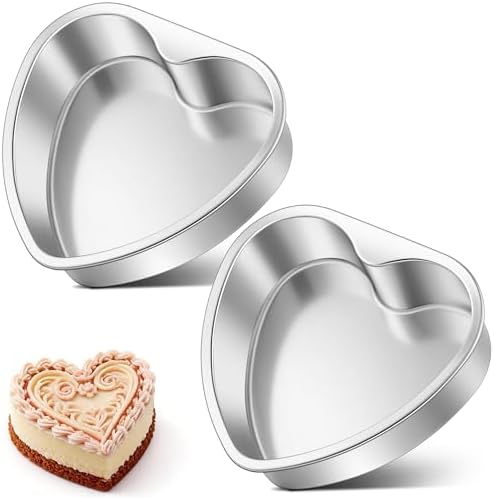 Homikit Heart Shaped Cake Pans Set of 2, 8 Inch Stainless Steel H...